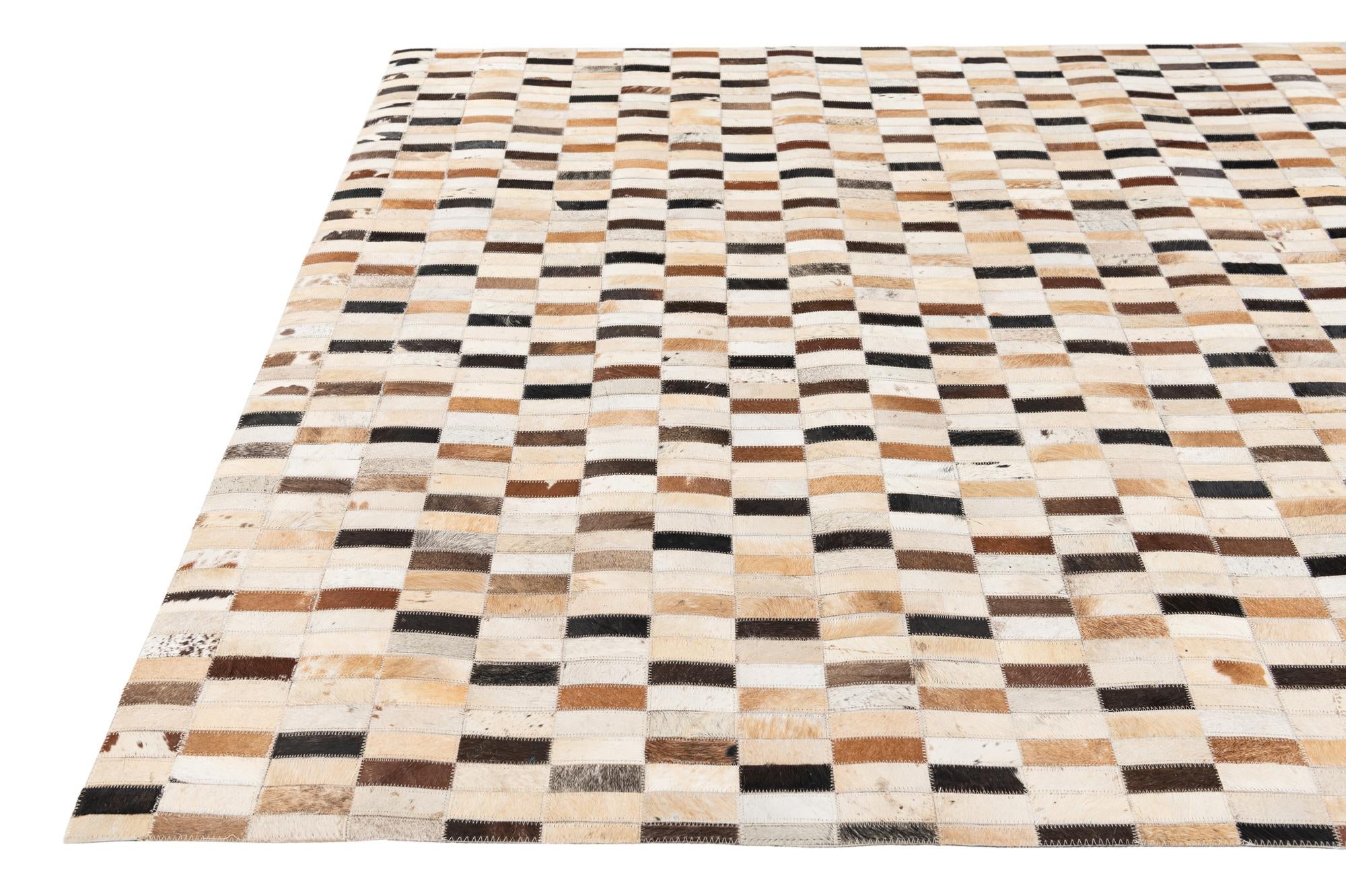 4' 11 x 7' 10 Cowhide Stocks Rug