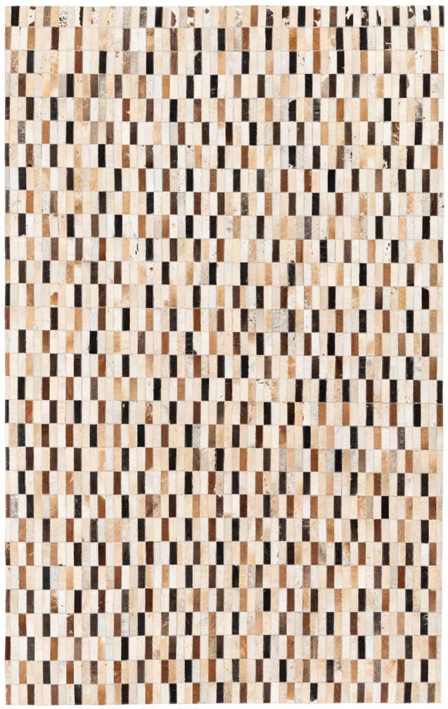 4' 11 x 7' 10 Cowhide Stocks Rug