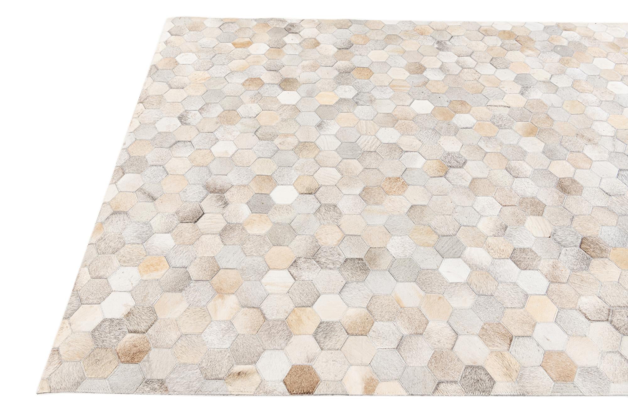 5' x 8' Cowhide Stocks Rug