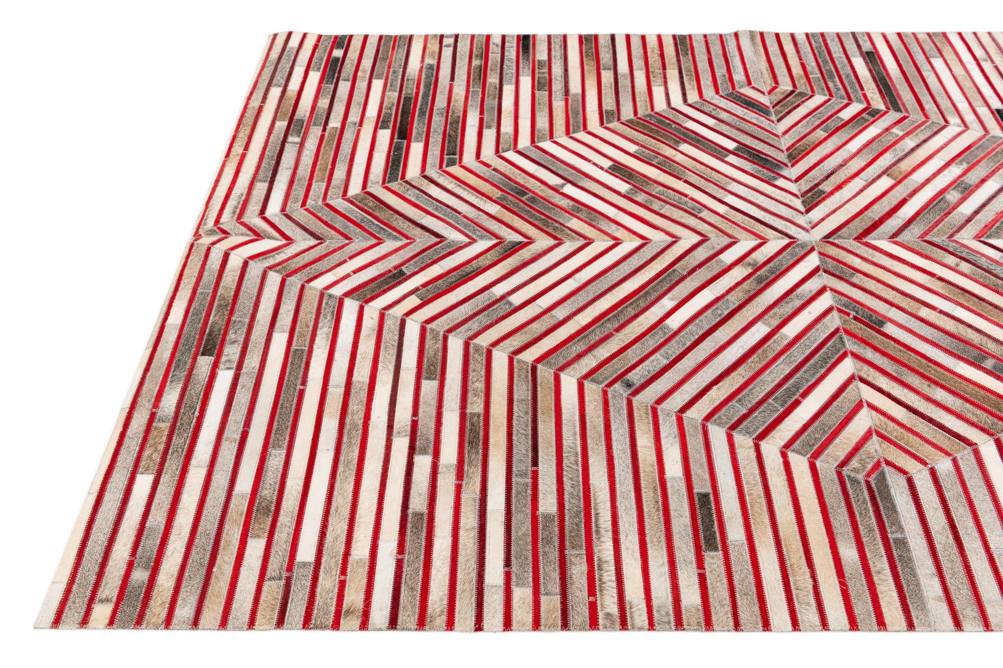 5' 1 x 7' 11 Cowhide Stocks Rug