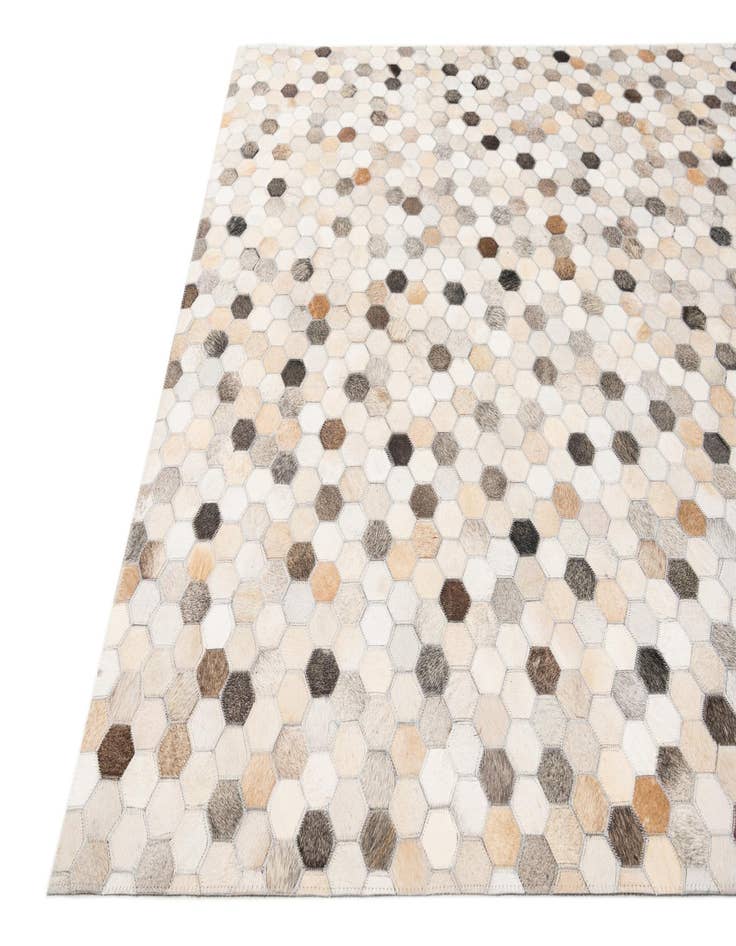 Detail image of 4' 11 x 7' 8 Cowhide Stocks Rug