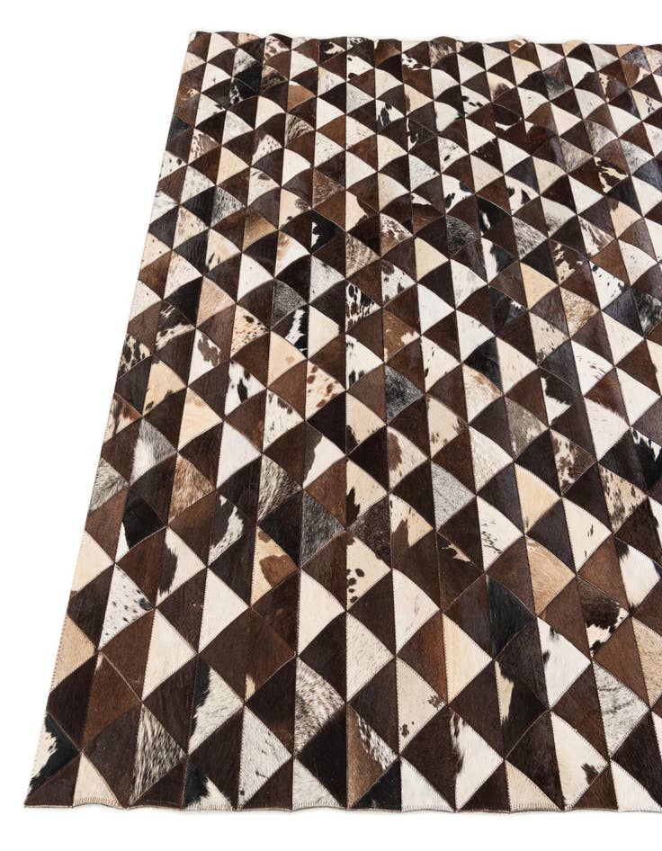 Detail image of 5' 1 x 8' 1 Cowhide Stocks Rug