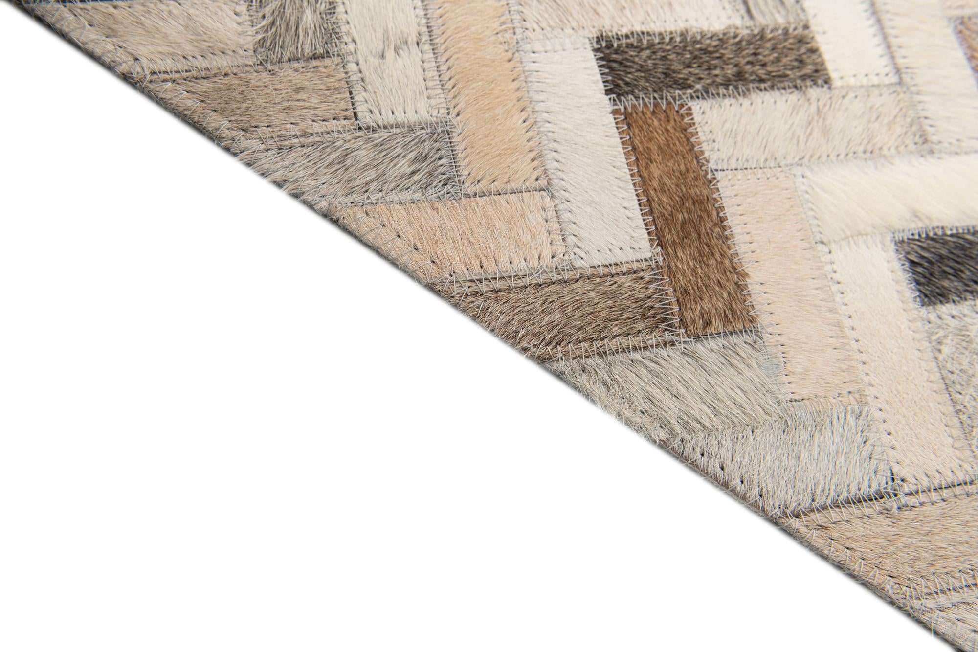 4' 10 x 7' 10 Cowhide Stocks Rug