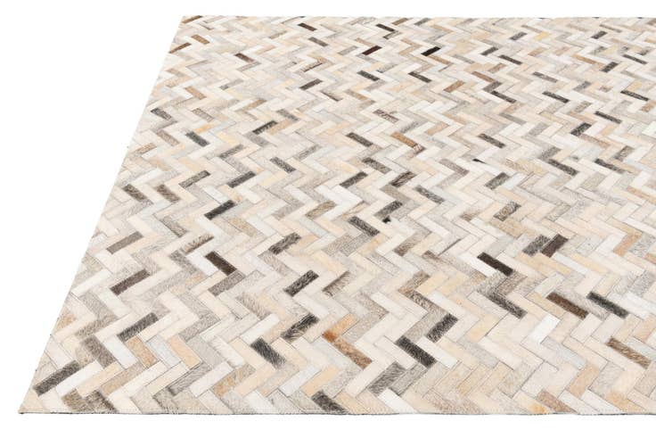 Detail image of 4' 10 x 7' 9 Cowhide Stocks Rug