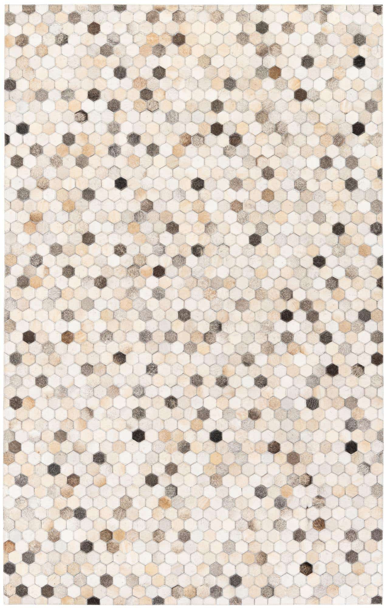 4' 9 x 7' 11 Cowhide Stocks Rug