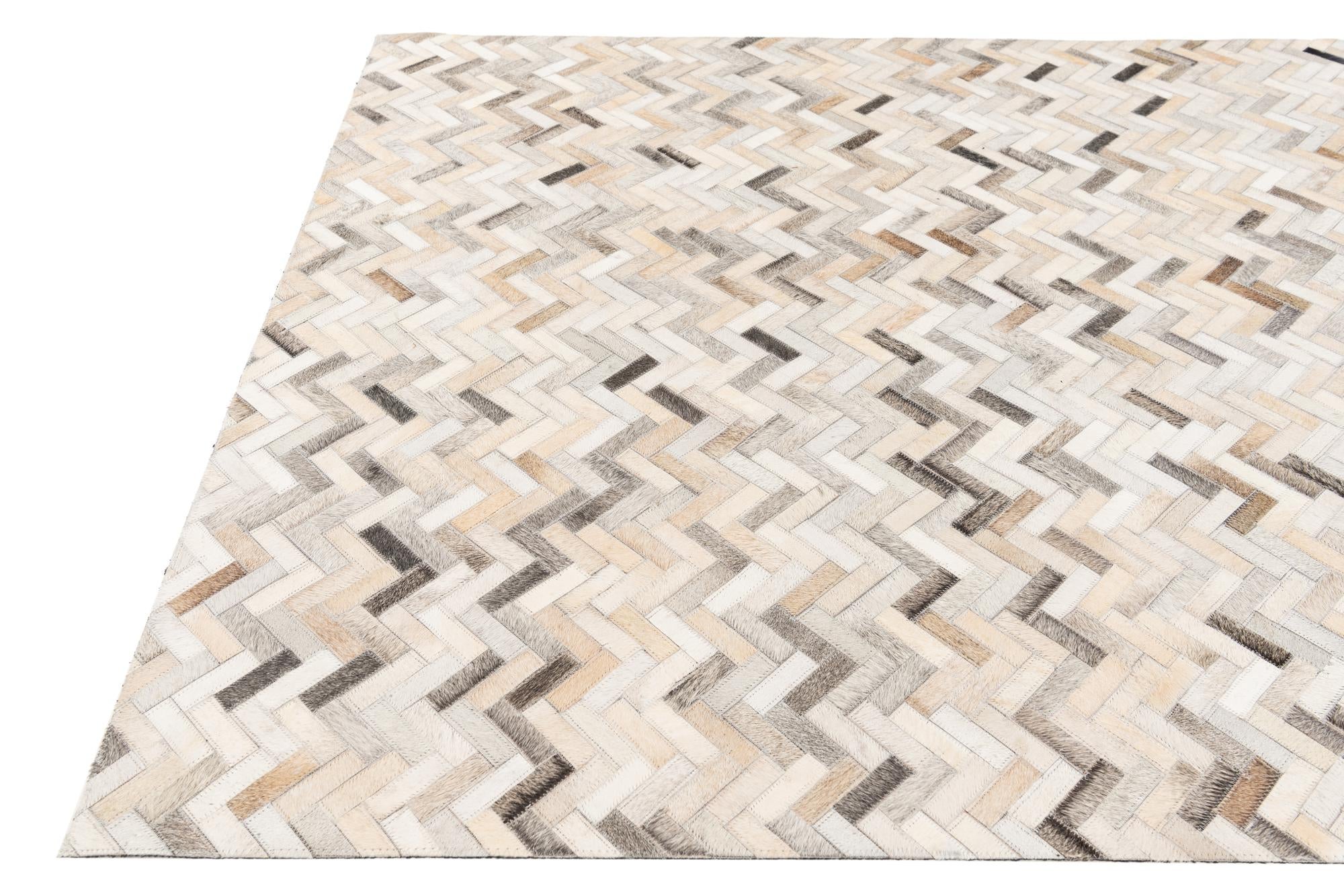 4' 10 x 7' 10 Cowhide Stocks Rug