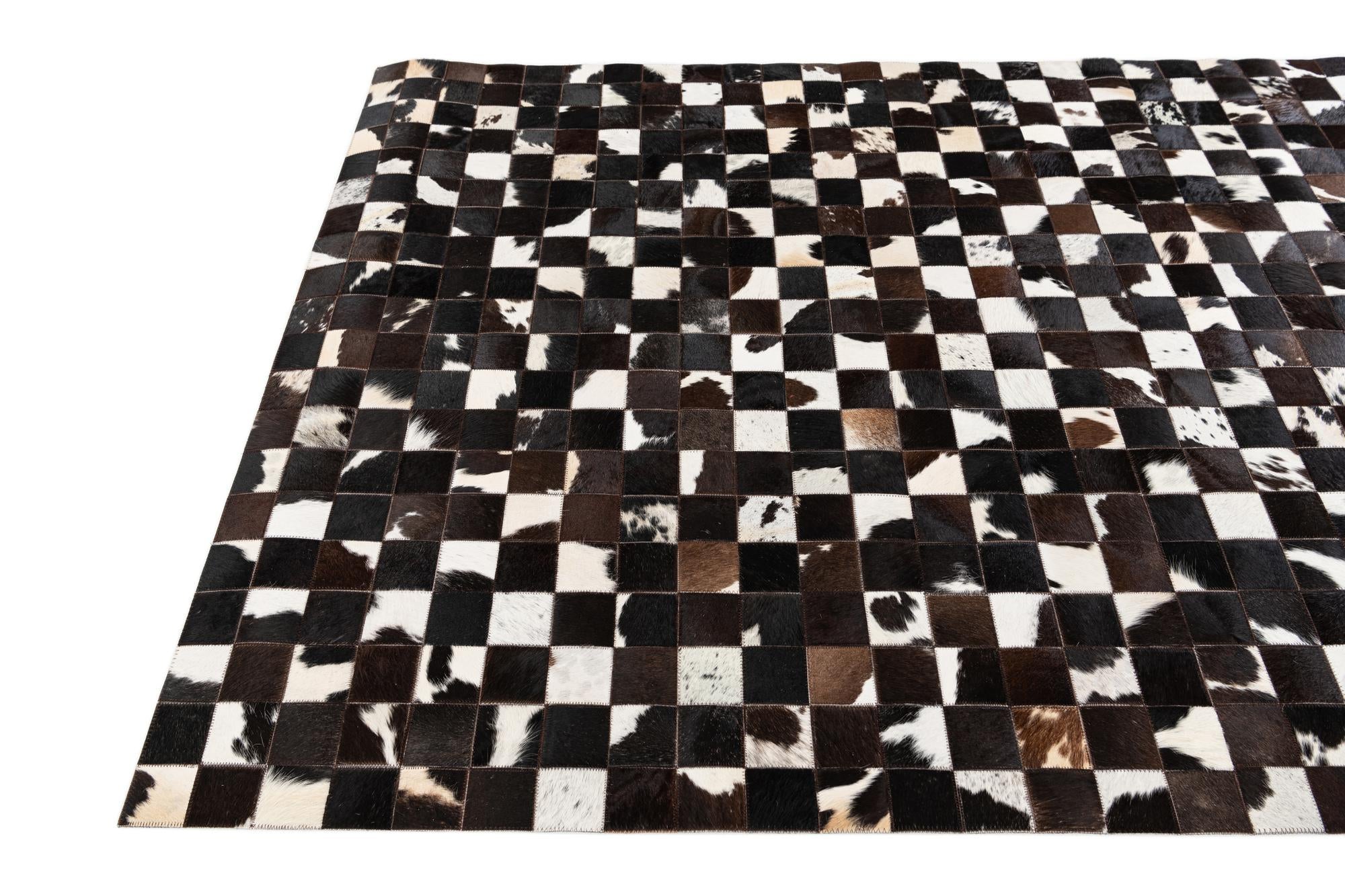 5' 1 x 8' Cowhide Stocks Rug