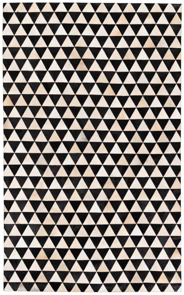 Detail image of 5' 1 x 8' 1 Cowhide Stocks Rug