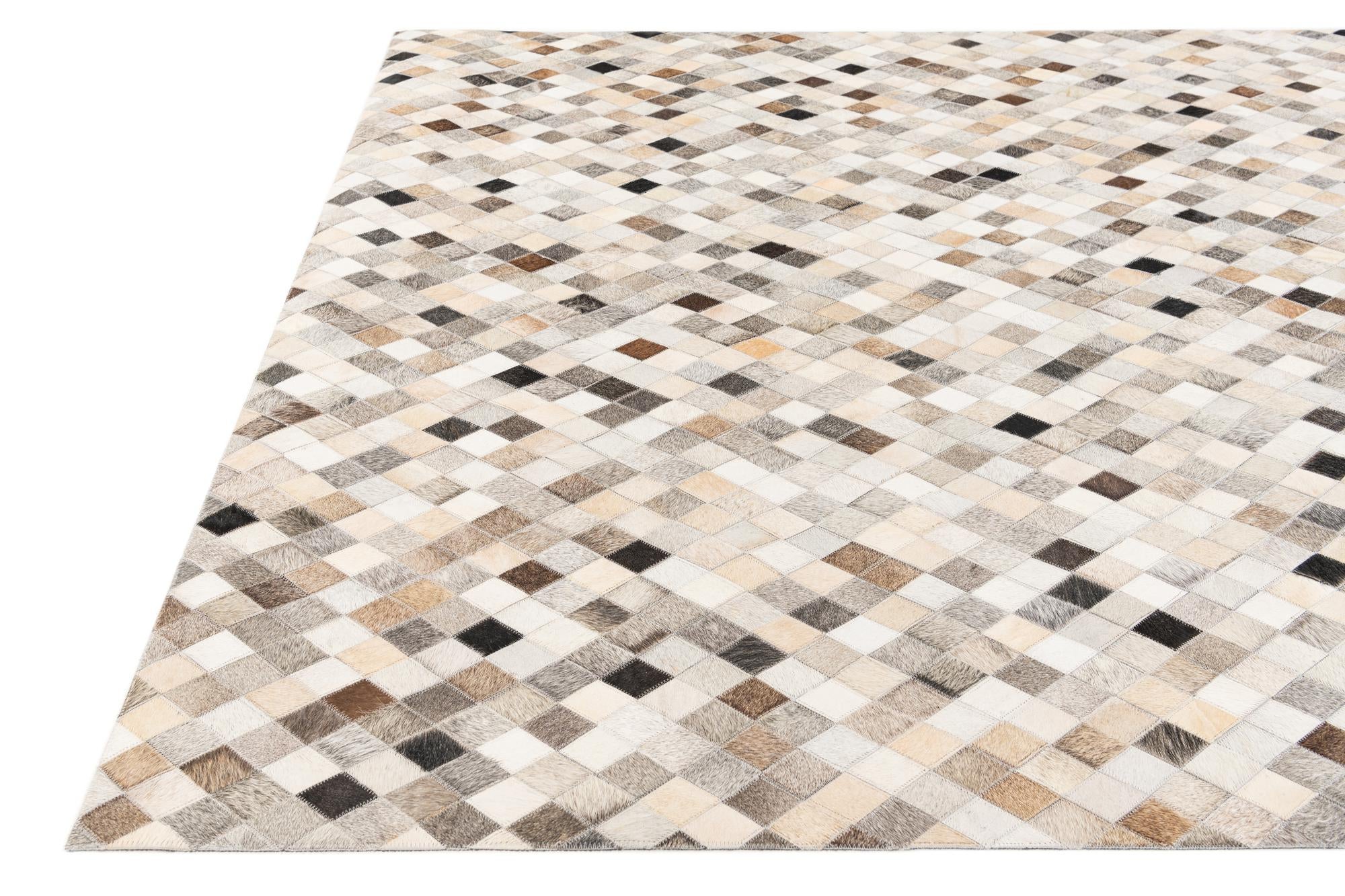 5' 7 x 7' 11 Cowhide Stocks Rug