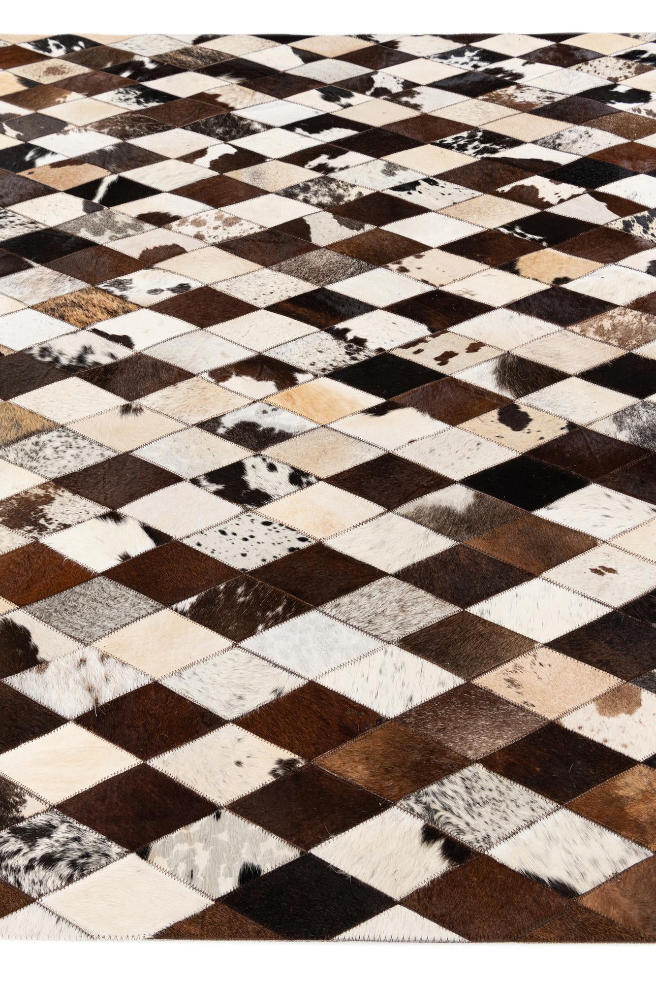 5' 7 x 8' Cowhide Stocks Rug