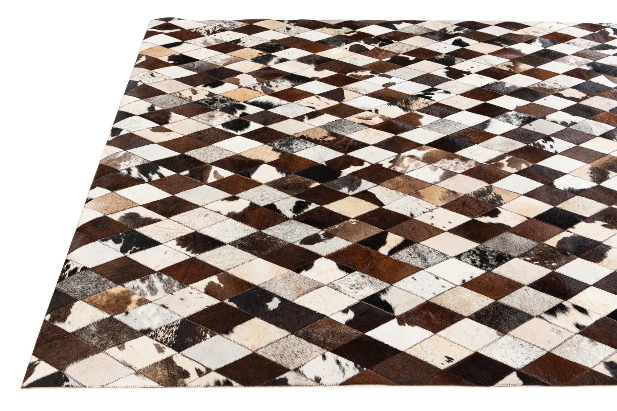 5' 8 x 7' 11 Cowhide Stocks Rug