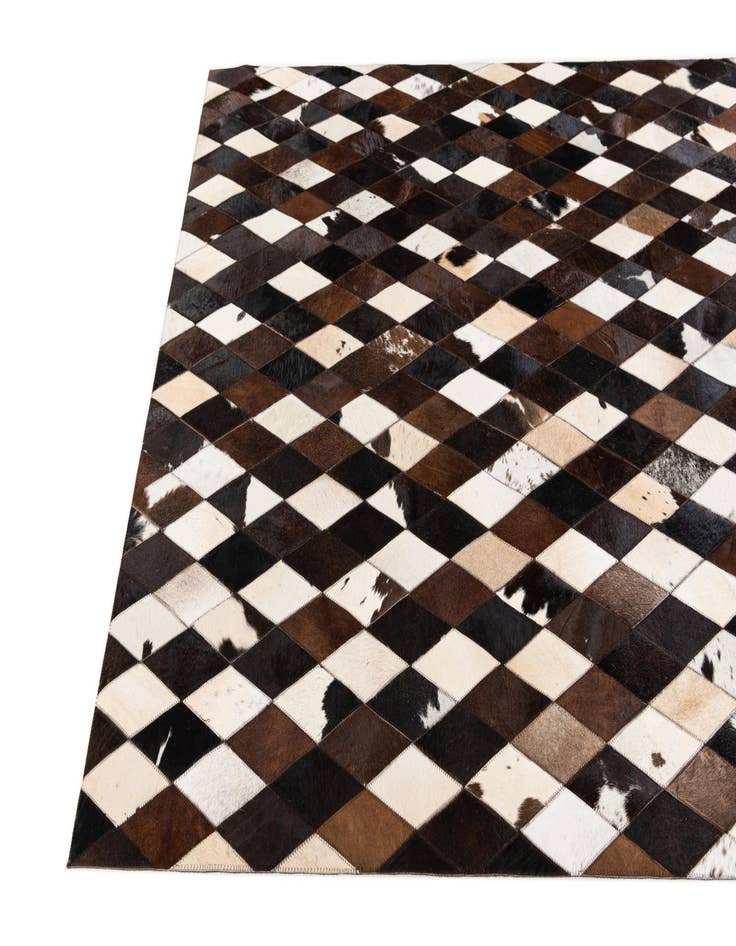 Detail image of 5' 2 x 8' 1 Cowhide Stocks Rug