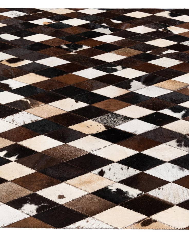 Detail image of 5' 2 x 8' 1 Cowhide Stocks Rug