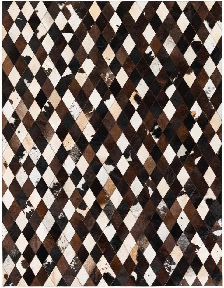 Detail image of 5' 2 x 8' 1 Cowhide Stocks Rug