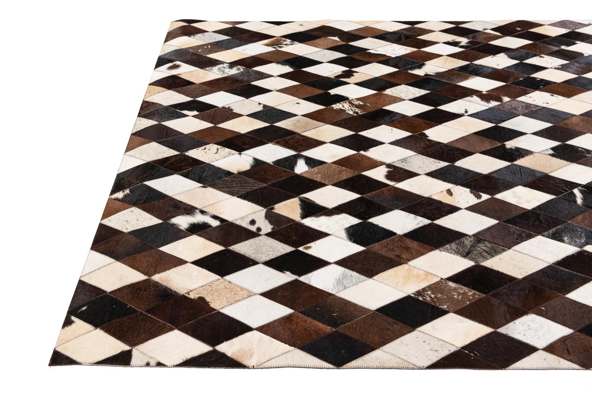 5' 3 x 8' Cowhide Stocks Rug