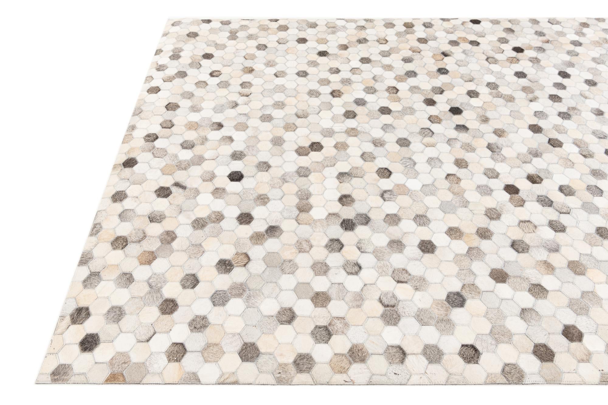 5' 8 x 7' 11 Cowhide Stocks Rug