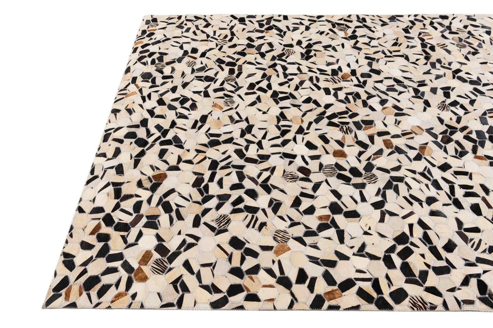 5' x 8' Cowhide Stocks Rug