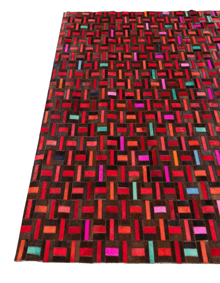 Detail image of 5' 2 x 8' 1 Cowhide Stocks Rug