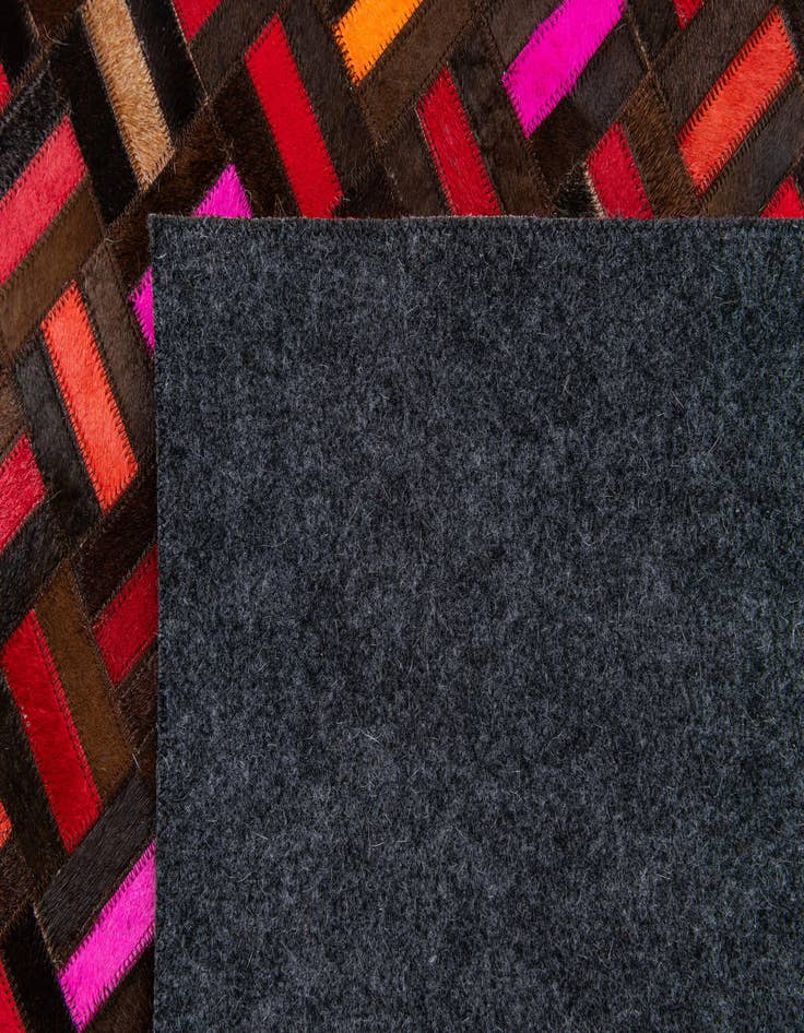 Detail image of 5' 2 x 8' 1 Cowhide Stocks Rug