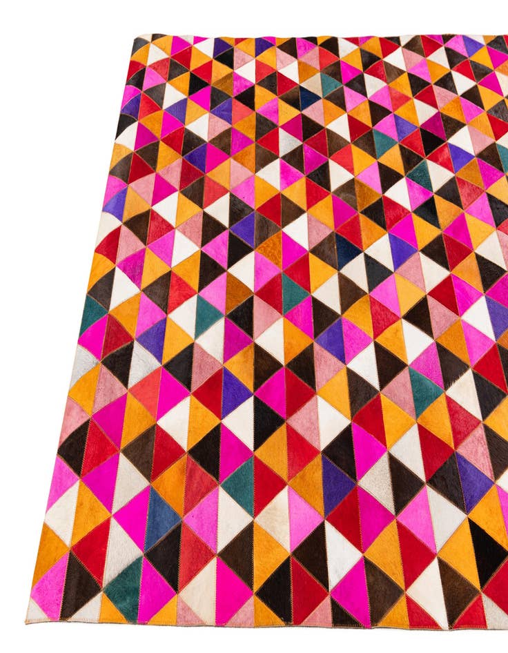 Detail image of 5' 2 x 8' 1 Cowhide Stocks Rug