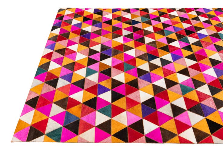 Detail image of 5' 2 x 8' 1 Cowhide Stocks Rug