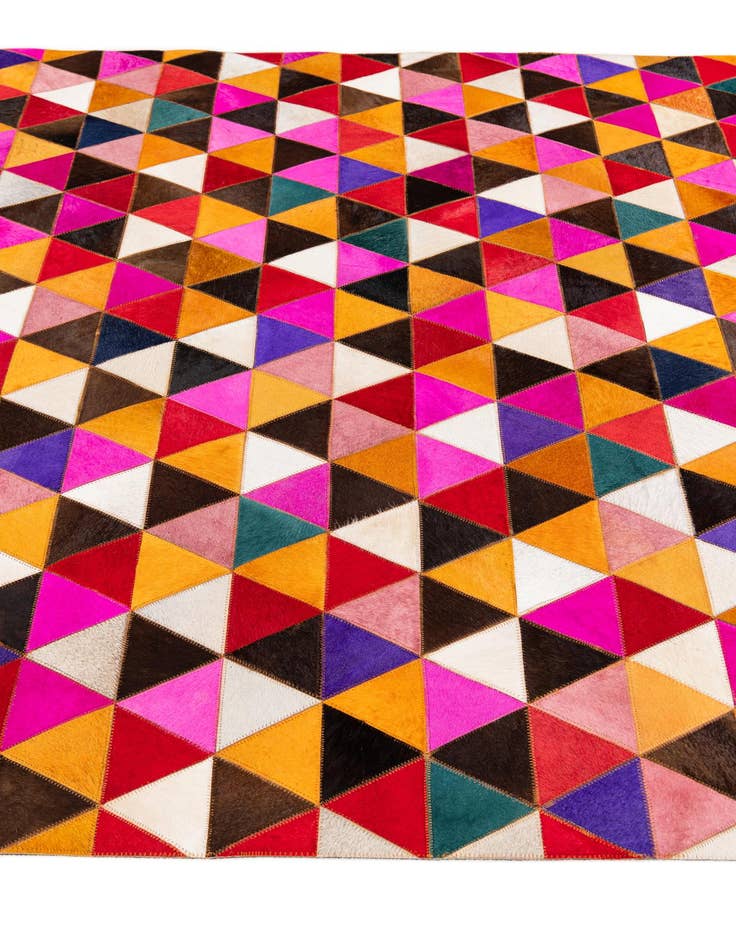 Detail image of 5' 2 x 8' 1 Cowhide Stocks Rug