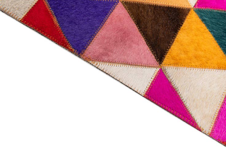 Detail image of 5' 2 x 8' 1 Cowhide Stocks Rug