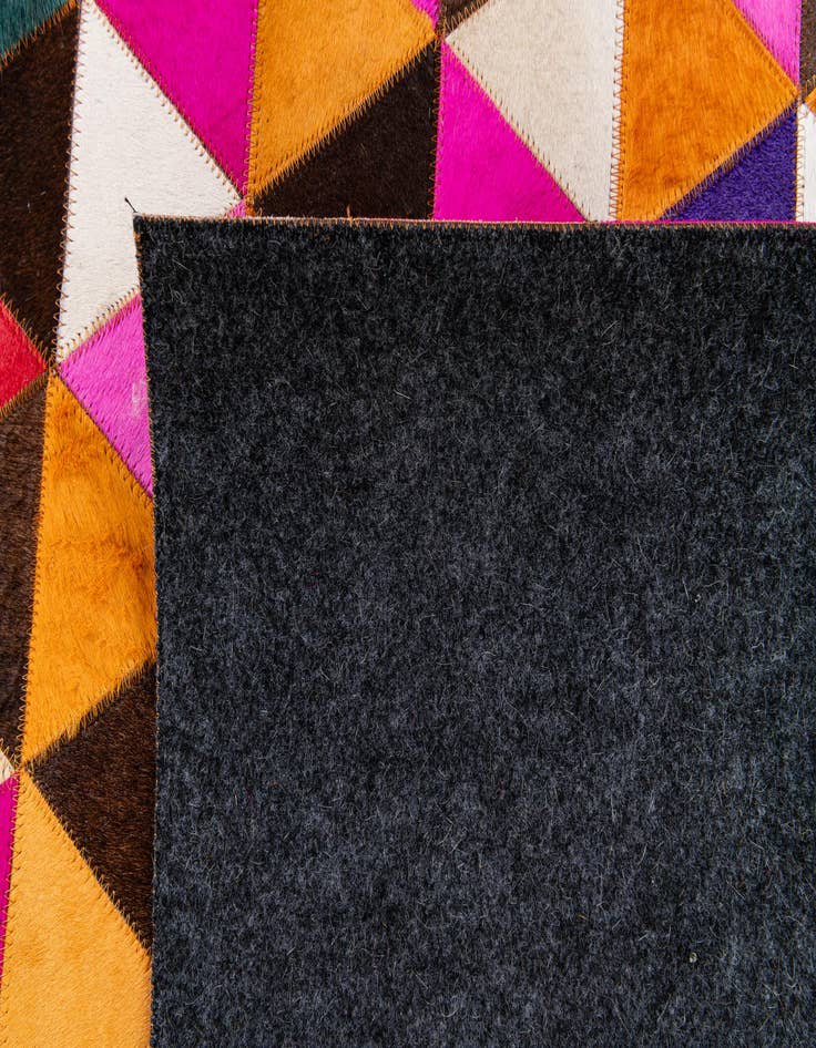 Detail image of 5' 2 x 8' 1 Cowhide Stocks Rug