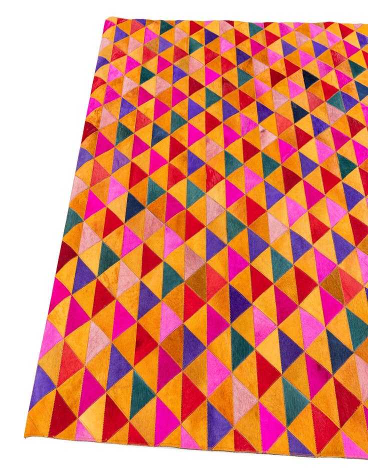 Detail image of 5' 2 x 8' 1 Cowhide Stocks Rug