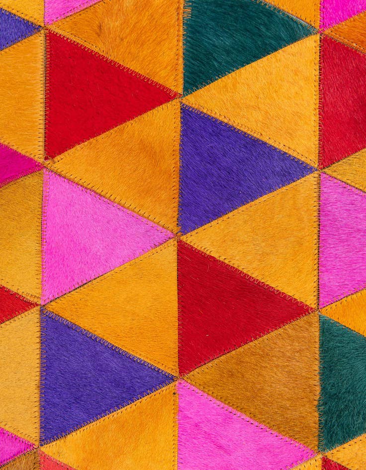 Detail image of 5' 2 x 8' 1 Cowhide Stocks Rug