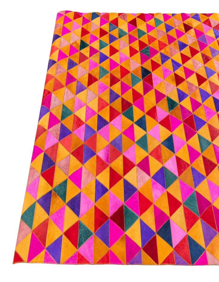 Detail image of 5' 2 x 8' Cowhide Stocks Rug