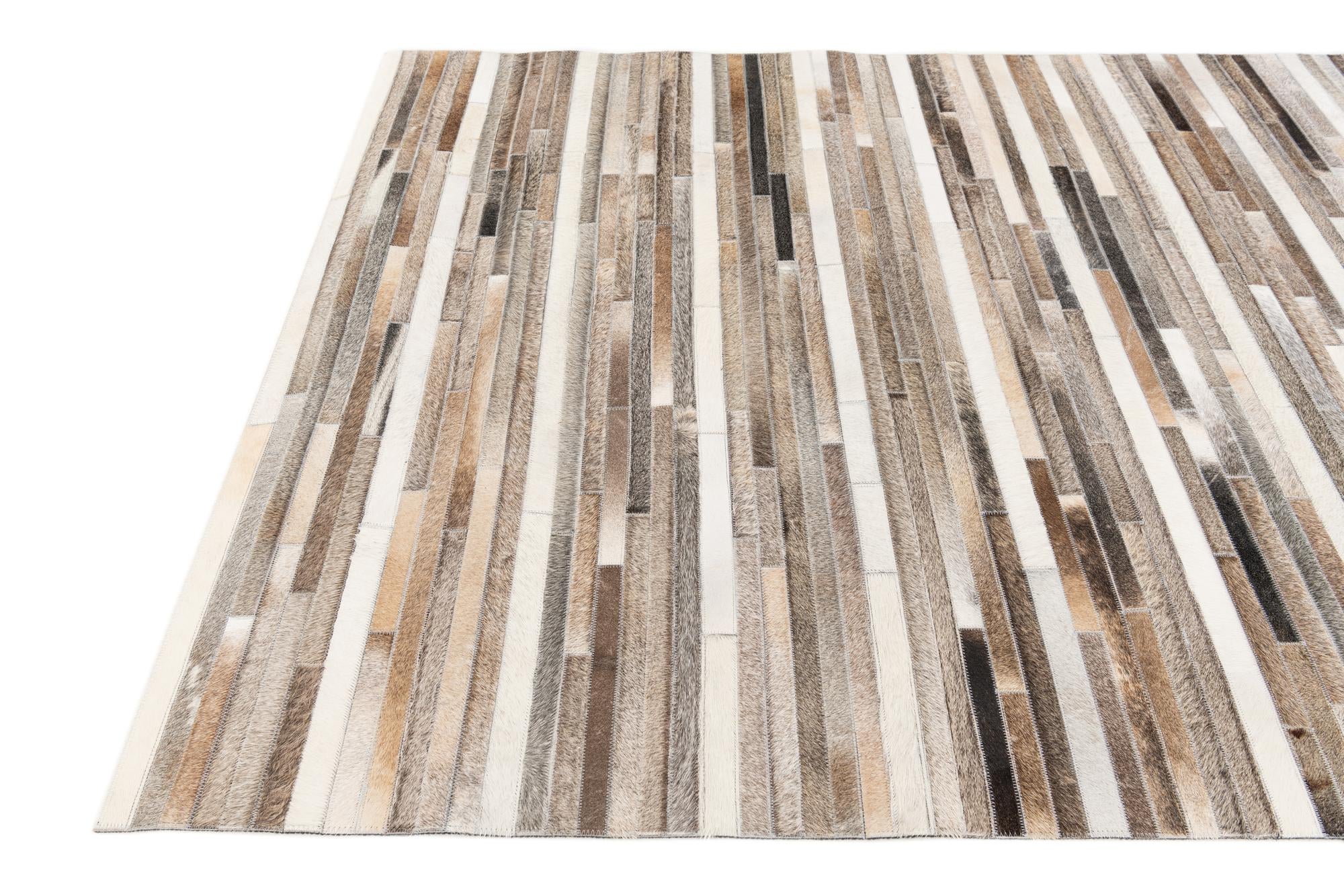 5' 1 x 8' Cowhide Stocks Rug