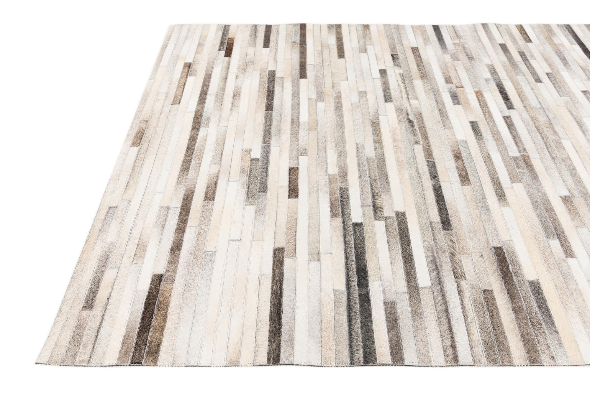5' 1 x 7' 11 Cowhide Stocks Rug