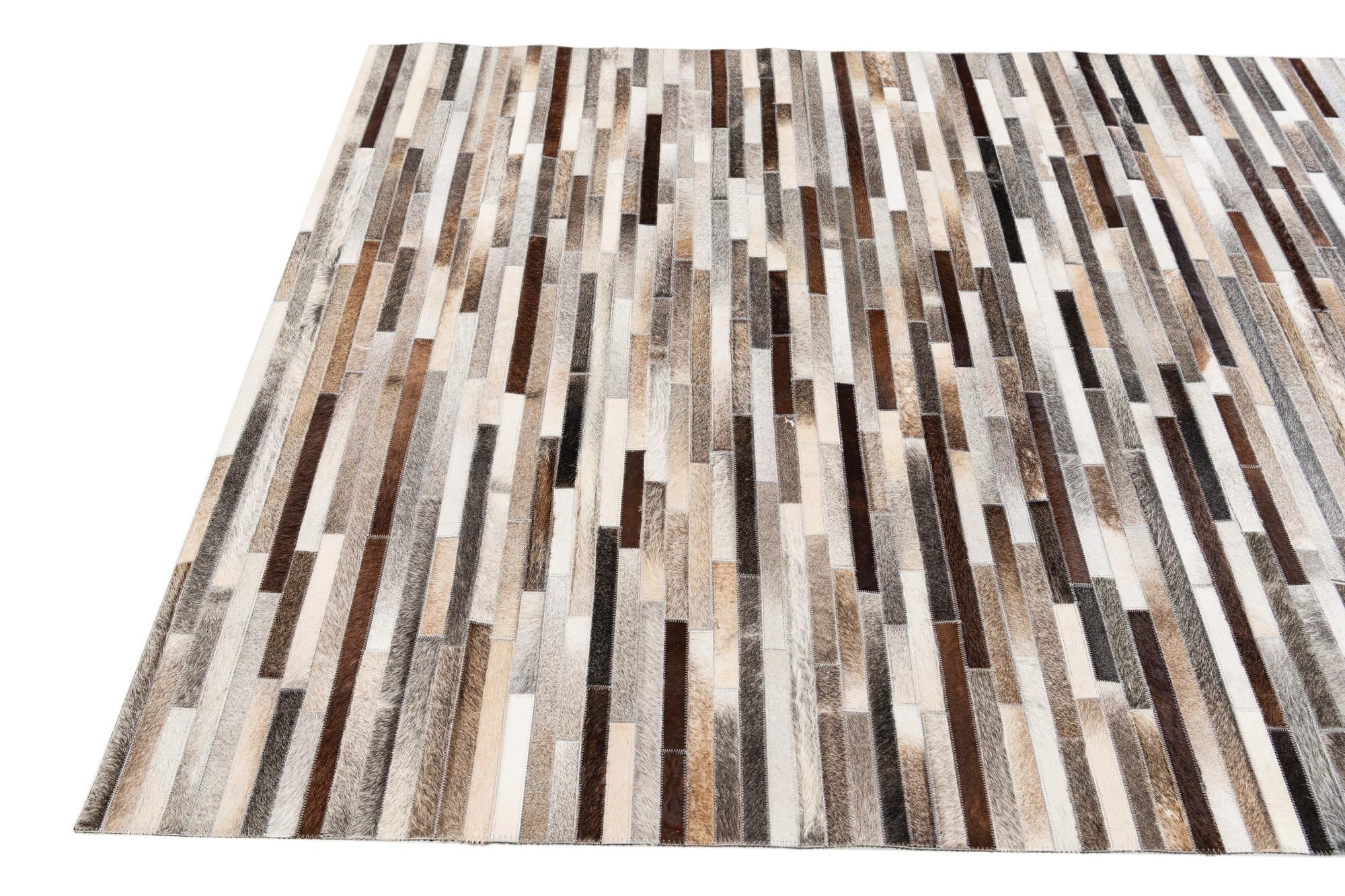 5' 1 x 7' 11 Cowhide Stocks Rug