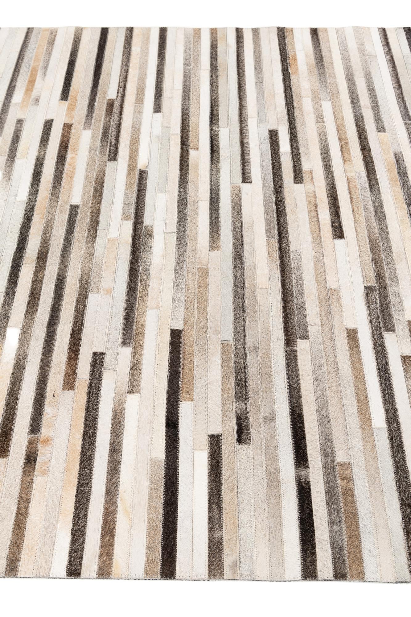 5' 1 x 8' Cowhide Stocks Rug