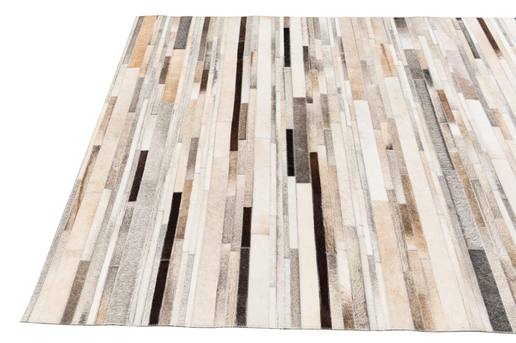 5' 1 x 7' 11 Cowhide Stocks Rug