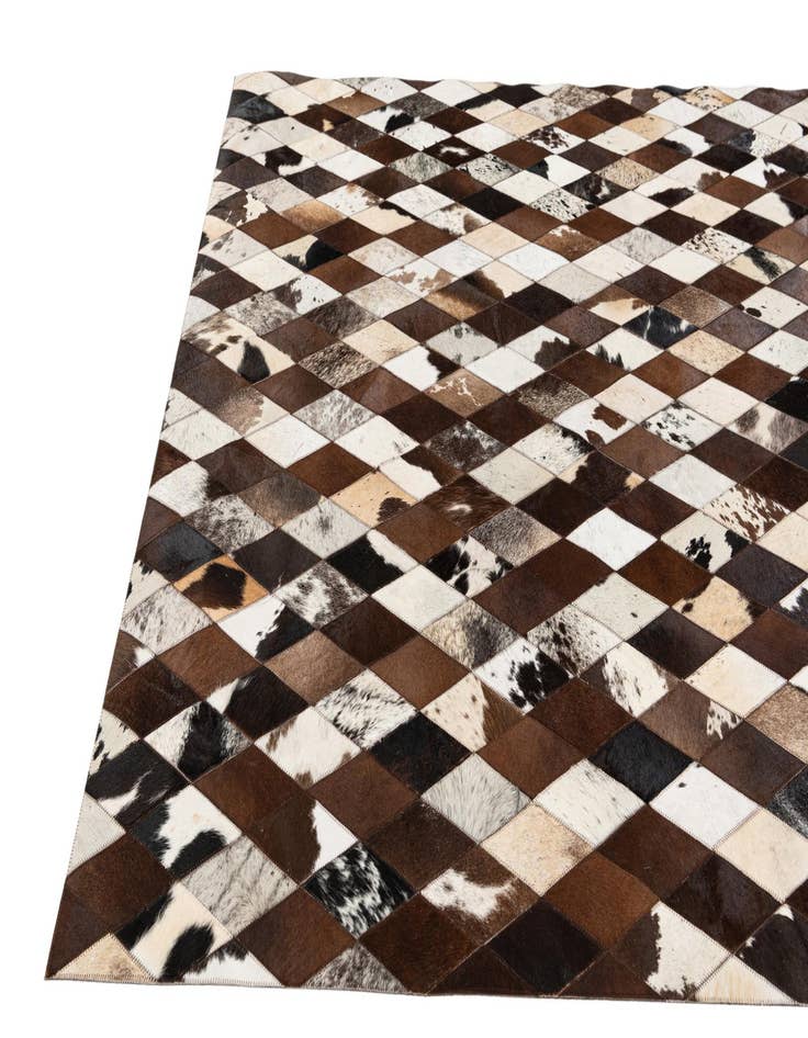 Detail image of 5' 2 x 8' 1 Cowhide Stocks Rug