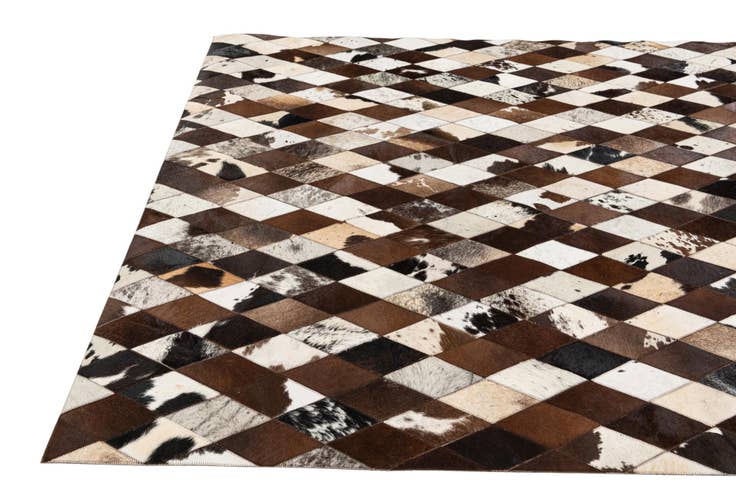 Detail image of 5' 2 x 8' 1 Cowhide Stocks Rug