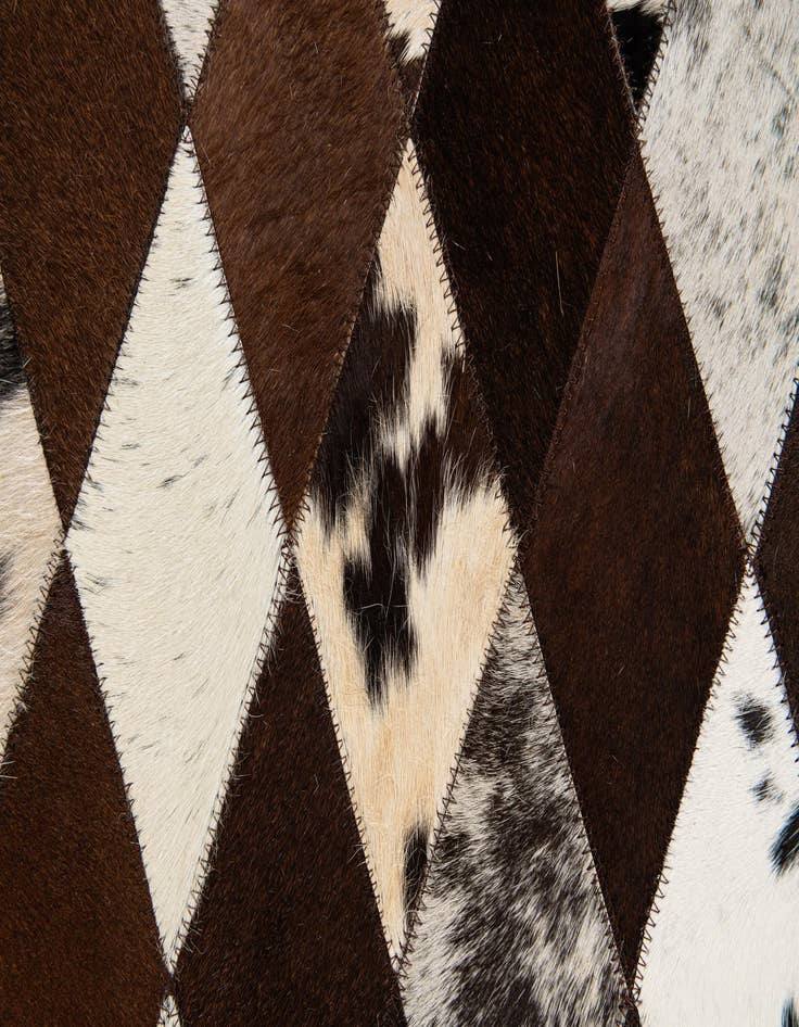 Detail image of 5' 2 x 8' 1 Cowhide Stocks Rug