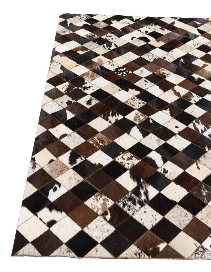 Detail image of 5' 2 x 8' Cowhide Stocks Rug