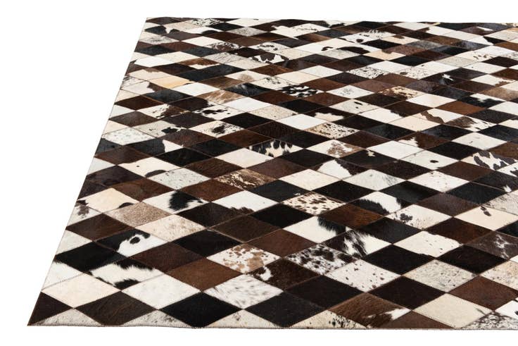 Detail image of 5' 2 x 8' Cowhide Stocks Rug