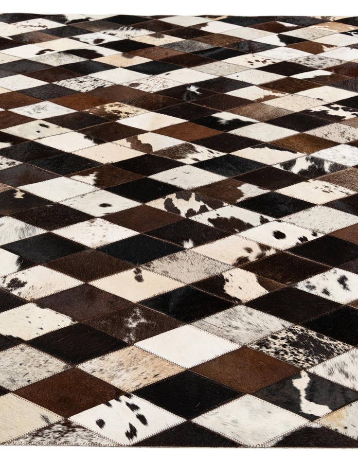 Detail image of 5' 2 x 8' Cowhide Stocks Rug