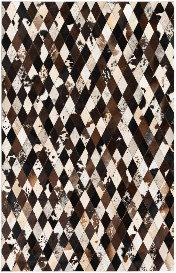 Detail image of 5' 2 x 8' Cowhide Stocks Rug