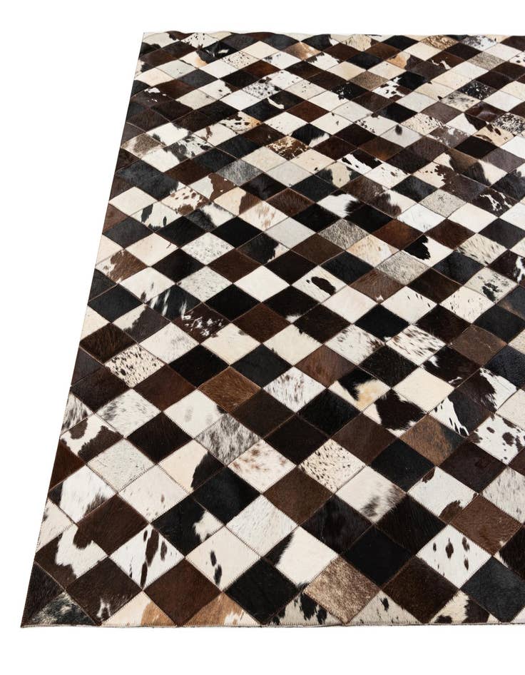 Detail image of 5' 2 x 8' 1 Cowhide Stocks Rug
