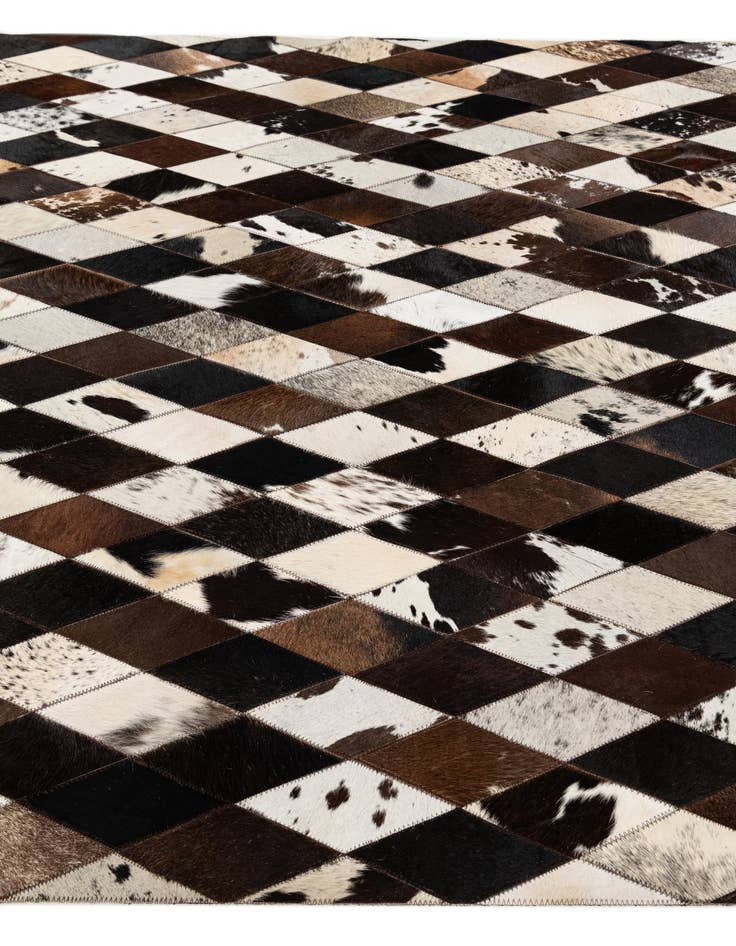 Detail image of 5' 2 x 8' 1 Cowhide Stocks Rug