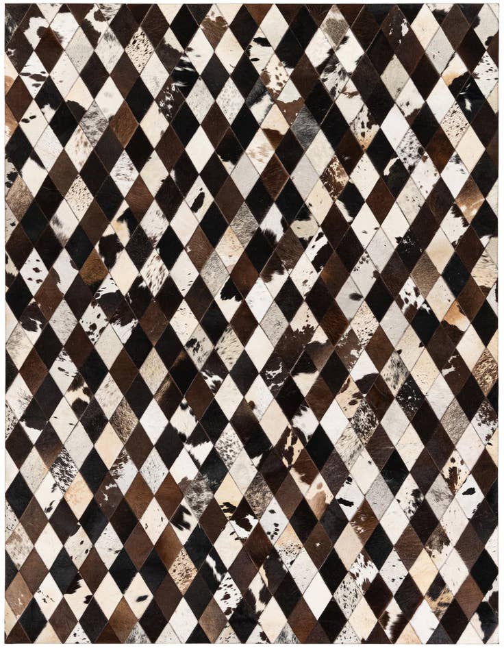Detail image of 5' 2 x 8' 1 Cowhide Stocks Rug