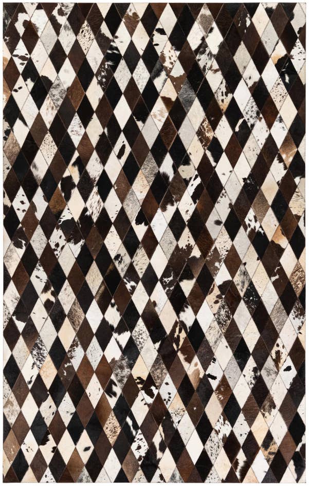Detail image of 5' 2 x 8' 1 Cowhide Stocks Rug