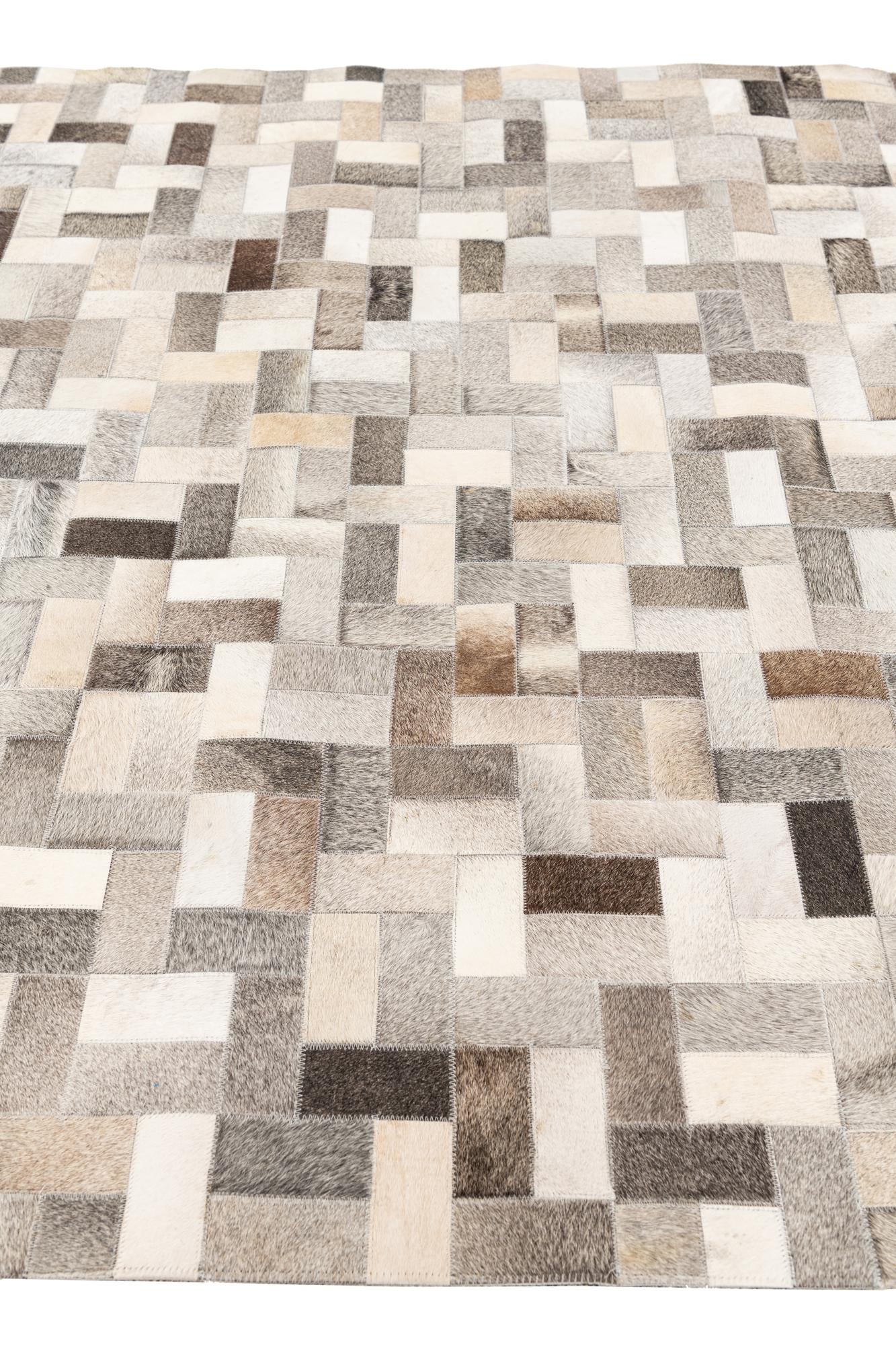 5' 1 x 8' Cowhide Stocks Rug