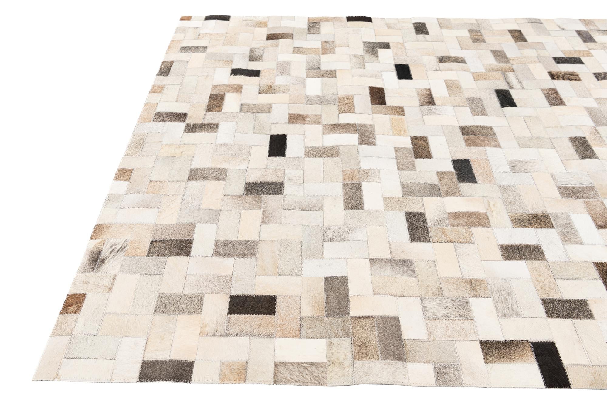 5' x 7' 11 Cowhide Stocks Rug