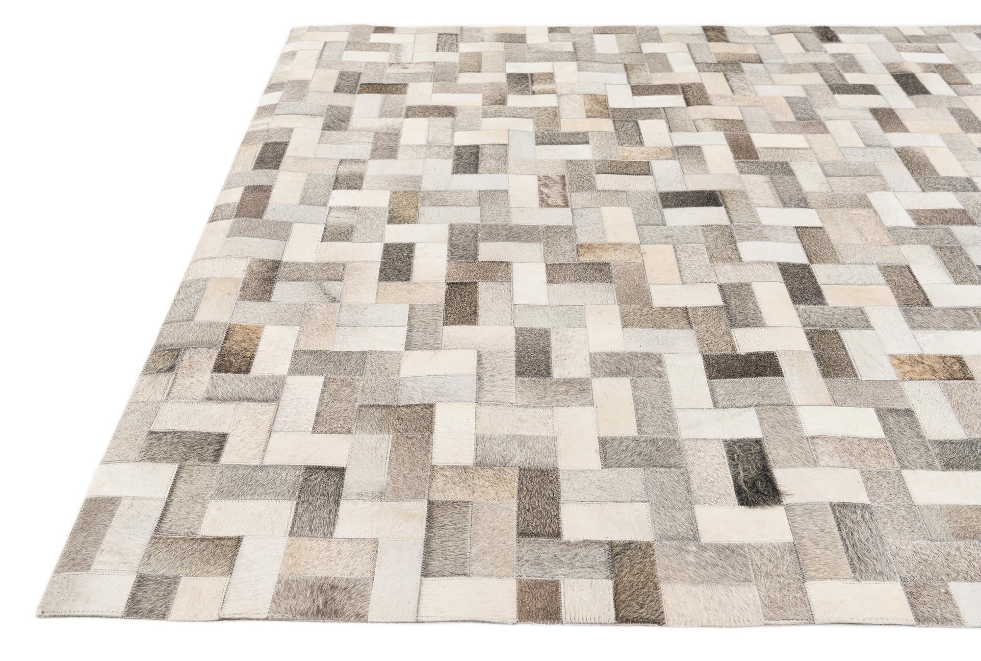 5' 1 x 8' Cowhide Stocks Rug
